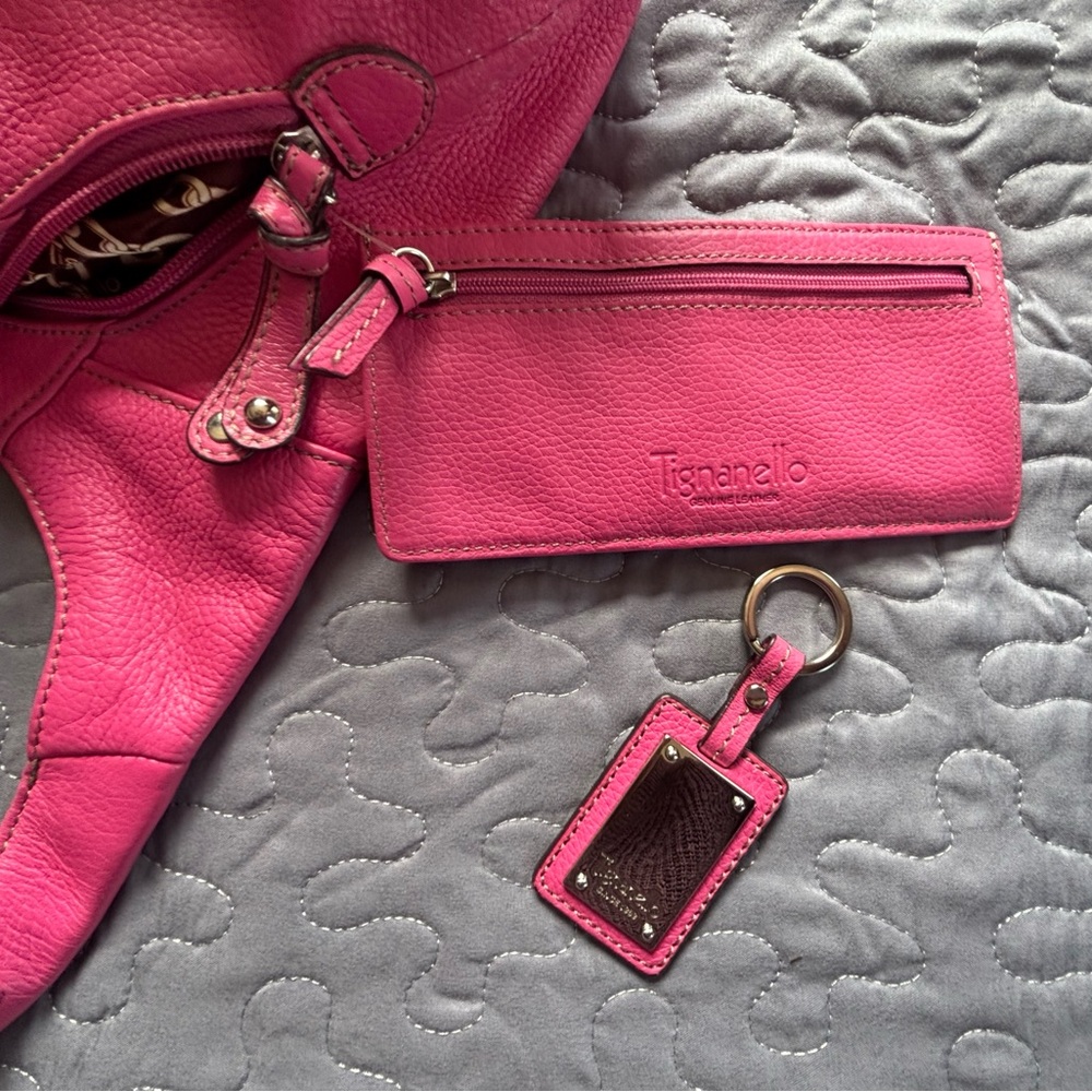 Genuine Leather large pink purse w/ wallet - Picture 12 of 16